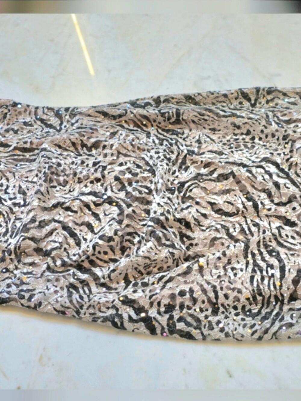 Xscape Lace & Sequin animal print Halter Dress Size 10 - Picture 13 of 13